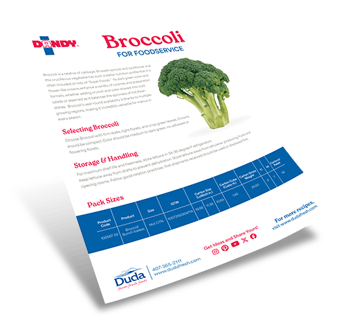Broccoli Foodservice Sell Sheet