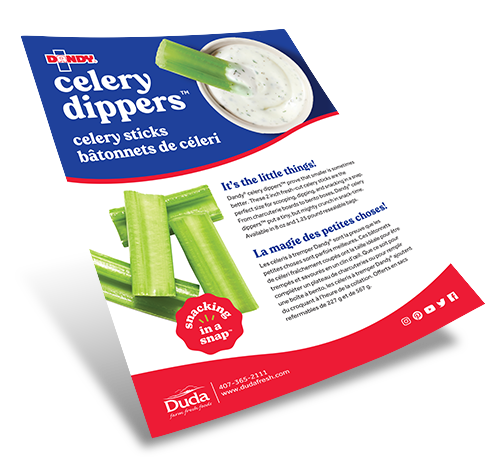 Celery Dippers bilingual Sell Sheet